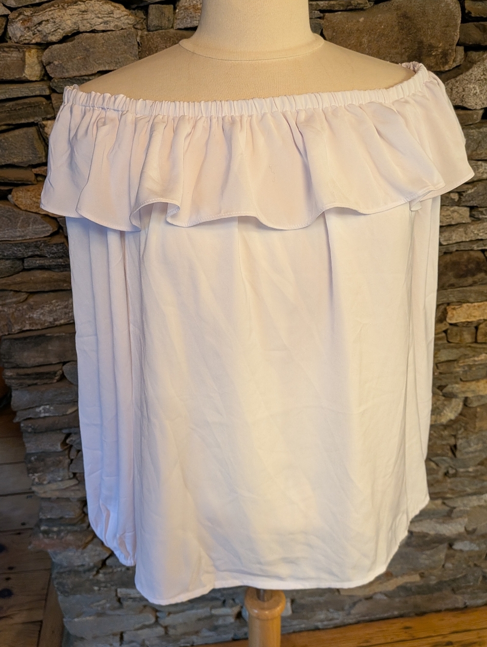 Michael Kors White Off Shoulder Blouse Size Large NWT